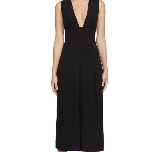 NWT BCBG Black Deep V-Neck Midi Dress - Picture 2 of 7